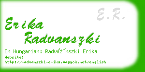 erika radvanszki business card